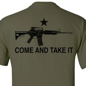 Come and Take It Patriotic Graphic Tee Olive Drab X-Large